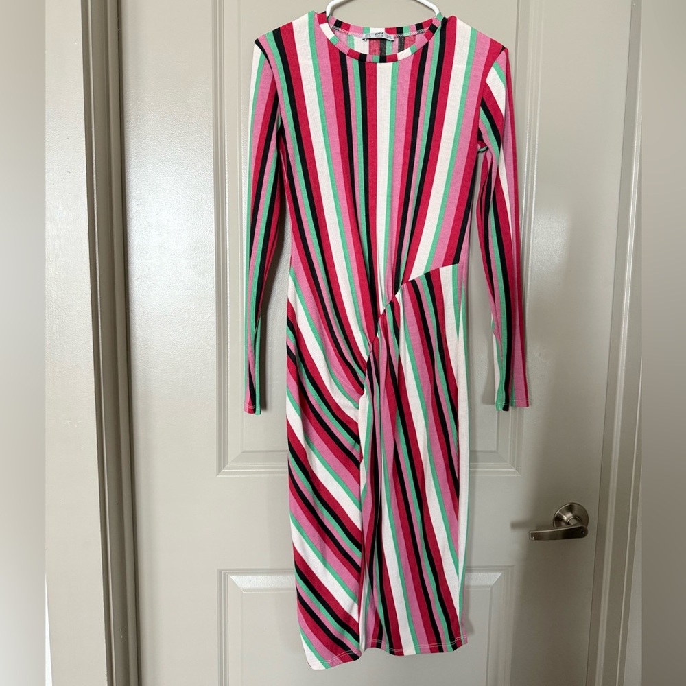 Striped Multicolor Long Sleeve Dress